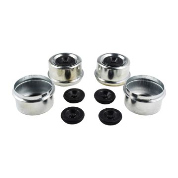 4PCS 2.44inch Trailer Bearing Dust Cap Trailer Axle Dust Cap Axle Wheel Hub Bearing Grease Cover Dust Cap with extra 4 Rubber Plugs  For Dexter