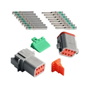 DT 8 Pin Connector Kit with 14 AWG Solid Contact DT04-08PA For Heavy Equipment