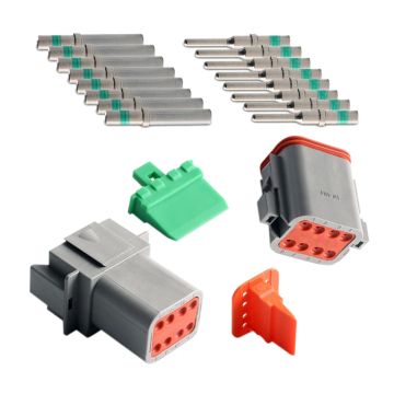 DT 8 Pin Connector Kit with 14 AWG Solid Contact DT04-08PA For Deutsch