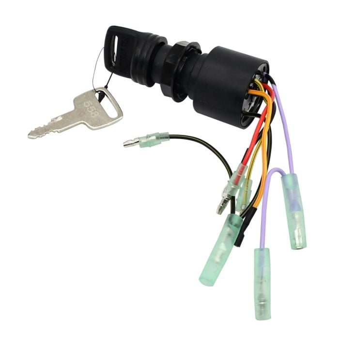 Boat Ignition Switch with Keys 3 Position OffRunStart and 6 Wires for Push to Choke 8717009A5